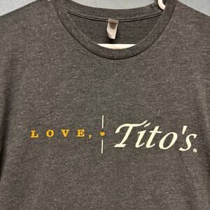 Next Level Tito’s Vodka Promo Tee Shirt Medium Gray Turning Spirits Into Love